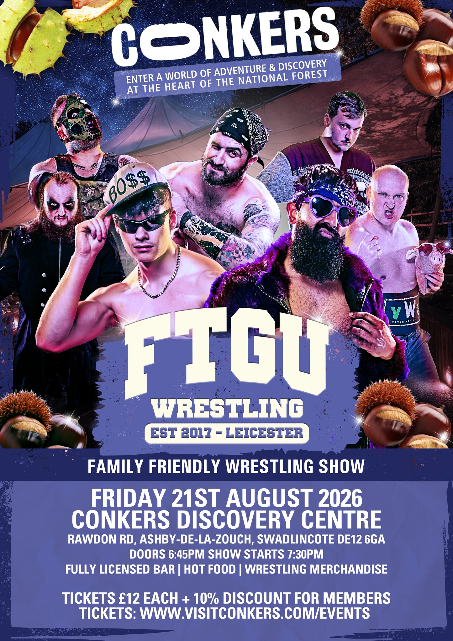 FTGU WRESTLING EVENT: CONKERS - FRIDAY AUGUST 21ST 2026 * READ DESCRIPTION*
